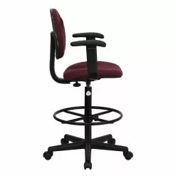 Flash Furniture Mid Back Fabric Ergonomic Drafting Stool With Arms, Burgundy -Office Chairs Sale 6EF2D10C A002 4B6C 848A15D59E3FD0BF s7