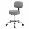 Boss Office Products Boss Caressoft Armless Antimicrobial Medical Stool W/Back Cushion, Gray (B245-GY)