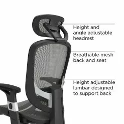 Union & Scale Quill Brand® Hyken Technical Mesh Task Chair, Charcoal Gray