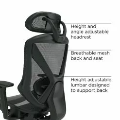 Union & Scale™ FlexFit™ Dexley Ergonomic Mesh Swivel Task Chair, Black (UN56946)