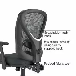 Quill Brand® Carder Mesh Back Fabric Computer And Desk Chair, Black (24115-CC)