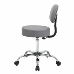 Boss Office Products Boss Caressoft Armless Antimicrobial Medical Stool W/Back Cushion, Gray (B245-GY) -Office Chairs Sale E1483D6D EE71 4CF5 A69AF65033214C33 s7