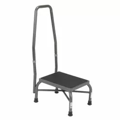 Drive Medical Heavy Duty Bariatric Footstool With Rubber Platform; With Handrail