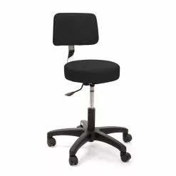 Brandt Econobuoy 13422 14" Pneumatic Stool With Backrest, Black