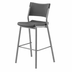 National Public Seating NPS® Café Time 30" Steel Stool, Charcoal Slate Top & Silver Frame (CTS30)