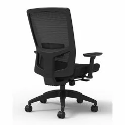Union & Scale Workplace2.0™ Fabric Task Chair, Black, Adjustable Lumbar, 2D Arms, Synchro Seat Slide