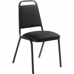 Global Offices To Go Fabric Upholstery Stacking Chair, Black, 2/Carton (OTG11934QL10)