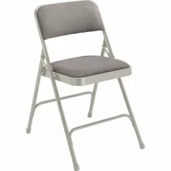 National Public Seating NPS 2200 Series Fabric Padded Premium Folding Chairs, Greystone/Grey, 4/Pack (2202/4)