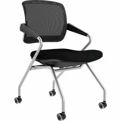 Safco® Valore Training Series Polyester Mid-Back Nesting Chair, Black, 2/Carton (TSM2BB)