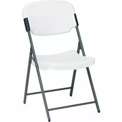 Iceberg Rough 'n' Ready Polyethylene Folding Chair With Steel Frame, Platinum
