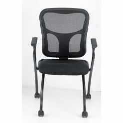 Raynor Eurotech Fabric Seat Flip Nesting Chair, With Arm, Black, 2/Carton