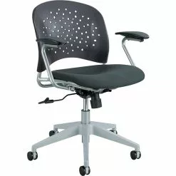 Safco Rêve Series Task Chair, Round Plastic Back, Polyester Seat, Black Seat/Back