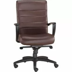 Raynor Manchester Mid-Back Executive Chair, Leather, Brown, Seat: 20"W X 20"D, Back: 23 1/2"W X 19 1/2" - 22"H