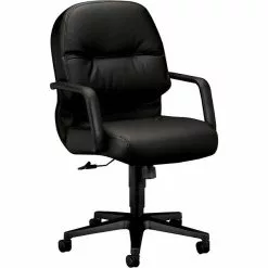 HON® 2090 Series Leather Executive Mid-Back Chair, Black