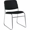 Global Offices To Go® Armless Stack Chair, Fabric, Black, Seat: 16.5"Wx16.5"D, Back: 18"Wx13.5"H, 2/CT