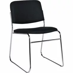Global Offices To Go® Armless Stack Chair, Fabric, Black, Seat: 16.5"Wx16.5"D, Back: 18"Wx13.5"H, 2/CT