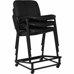 Offices To Go® Armless Stack Chair, Fabric, Black, Seat: 18"Wx17 1/2"D, Back: 18"Wx12 1/2"H, 2/CT