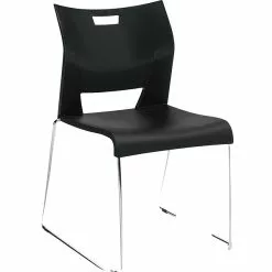 Global® Duet™ Stacking Chairs Without Arms, Black, 4/Ct (TD6621CHBLK)