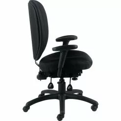 Offices To Go® Fabric Multi-Function Task Chair With Arms, Black (OTG11653-QL10)