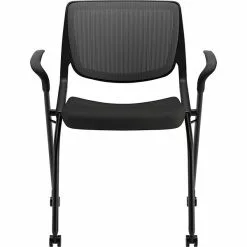 HON® HON Motivate Ilira Stretch/Fabric Nesting Stacking Chair, Fixed Arms, Onyx Shell, Black -Office Chairs Sale s0935705 s7