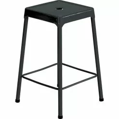 Safco® Counter-Height Steel Stool, Black, 25"H X 17 3/4"W X 17 3/4"D