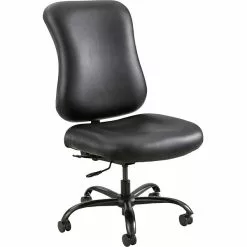 Safco Optimus Leather Computer & Desk Big & Tall Chair, 400 Lb. Capacity, Black (3592BL)