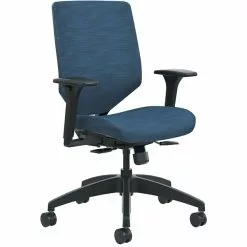 HON® HON Solve Upholstered Charcoal ReActiv Back Mid-Back Task Chair, Midnight Seat Fabric (HONSVU1ACLC90TK)