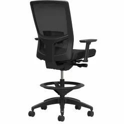 Union & Scale™ Workplace2.0 500 Series Mesh And Fabric Stool With Adjustable Lumbar Support, Black (51975)