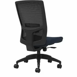 Union & Scale Workplace2.0™ Fabric Task Chair, Navy, Adjustable Lumbar, Armless, Synchro Seat Slide