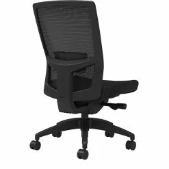 Union & Scale Workplace2.0™ Fabric Task Chair, Black, Adjustable Lumbar, Armless, Advanced Synchro Tilt