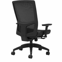Union & Scale Workplace2.0™ Vinyl Task Chair, Black, Integrated Lumbar, 2D Arms, Synchro Seat Slide