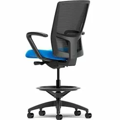 Union & Scale Workplace2.0™ Fabric And Mesh Stool, Cobalt, Integrated Lumbar, Fixed Arms, Synchro