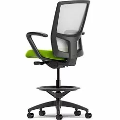 Union & Scale Workplace2.0™ Fabric And Mesh Stool, Pear, Integrated Lumbar, Fixed Arms, Synchro