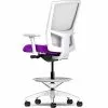 Union & Scale Workplace2.0™ Fabric And Mesh Stool, Amethyst, Integrated Lumbar, 2D Arms, Synchro