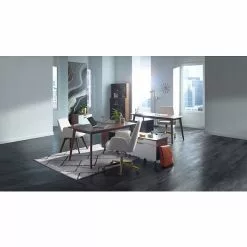 Union & Scale™ MidMod Fabric Manager Chair, Cream (UN56982)