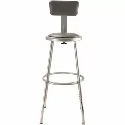 National Public Seating Vinyl Computer And Desk Stool, Gray (6424HB1)
