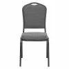National Public Seating NPS 9300 Series Deluxe Fabric Upholstered Stack Chair, Natural Graystone/Black Sandtex, 4 Pack (9362-BT/4)