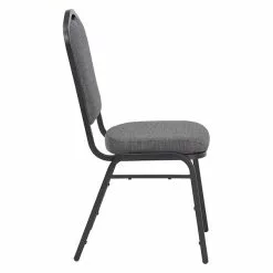 National Public Seating NPS 9300 Series Deluxe Fabric Upholstered Stack Chair, Natural Graystone/Black Sandtex, 4 Pack (9362-BT/4) -Office Chairs Sale sp105967526 s7