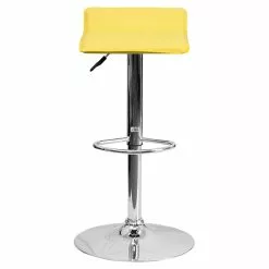 Flash Furniture 15" X 15" Vinyl Adjustable Height Bar Stool W/Chrome Base, Yellow -Office Chairs Sale sp109853446 s7