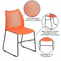 Flash Furniture Hercules Series Plastic Stack Chair, Orange (RUT498AORANGEGG) -Office Chairs Sale sp109937683 s7