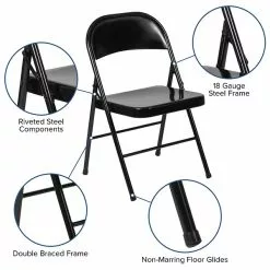 Flash Furniture HERCULES Series Metal Folding Chair, Black, 2/Pack (2BDF002BK) -Office Chairs Sale sp112116856 s7