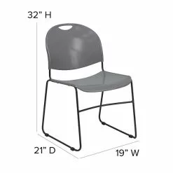 Flash Furniture Hercules Series Plastic Stack Chair, Gray (RUT188GY) -Office Chairs Sale sp112222163 s7
