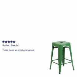 Flash Furniture Industrial Metal Restaurant Counter Height Stool, Green (CH3132024GN) -Office Chairs Sale sp112224914 s7