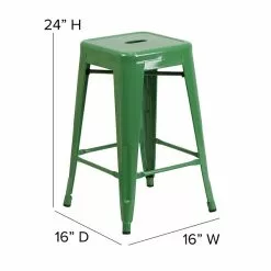 Flash Furniture Industrial Metal Restaurant Counter Height Stool, Green (CH3132024GN) -Office Chairs Sale sp112224916 s7