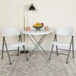 Flash Furniture HERCULES Series Plastic Folding Chair, White (2DADYCD50WH)