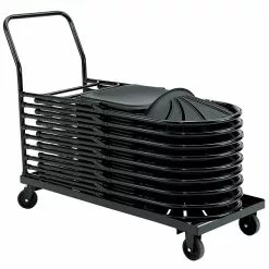 National Public Seating NPS Folding Chair Dolly For 1100 Chairs, Black (DY1100)
