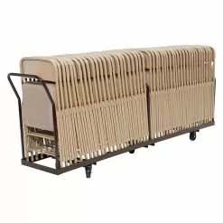 National Public Seating NPS Folding Chair Dolly, Vertical Storage, Brown (DY-50)