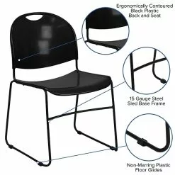 Flash Furniture HERCULES™ Plastic Ultra Compact Stack Chair, Black [RUT188BKCHR] -Office Chairs Sale sp123068912 s7