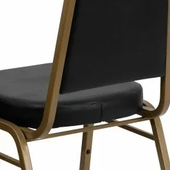 Flash Furniture HERCULES Trapezoidal Back Banquet Chairs W/Black Vinyl & Gold Frame, 4/Pack -Office Chairs Sale sp123069764 s7