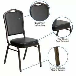 Flash Furniture HERCULES Banquet Chairs W/Black Vinyl & Gold Vein Frame, 4/Pack -Office Chairs Sale sp123070296 s7